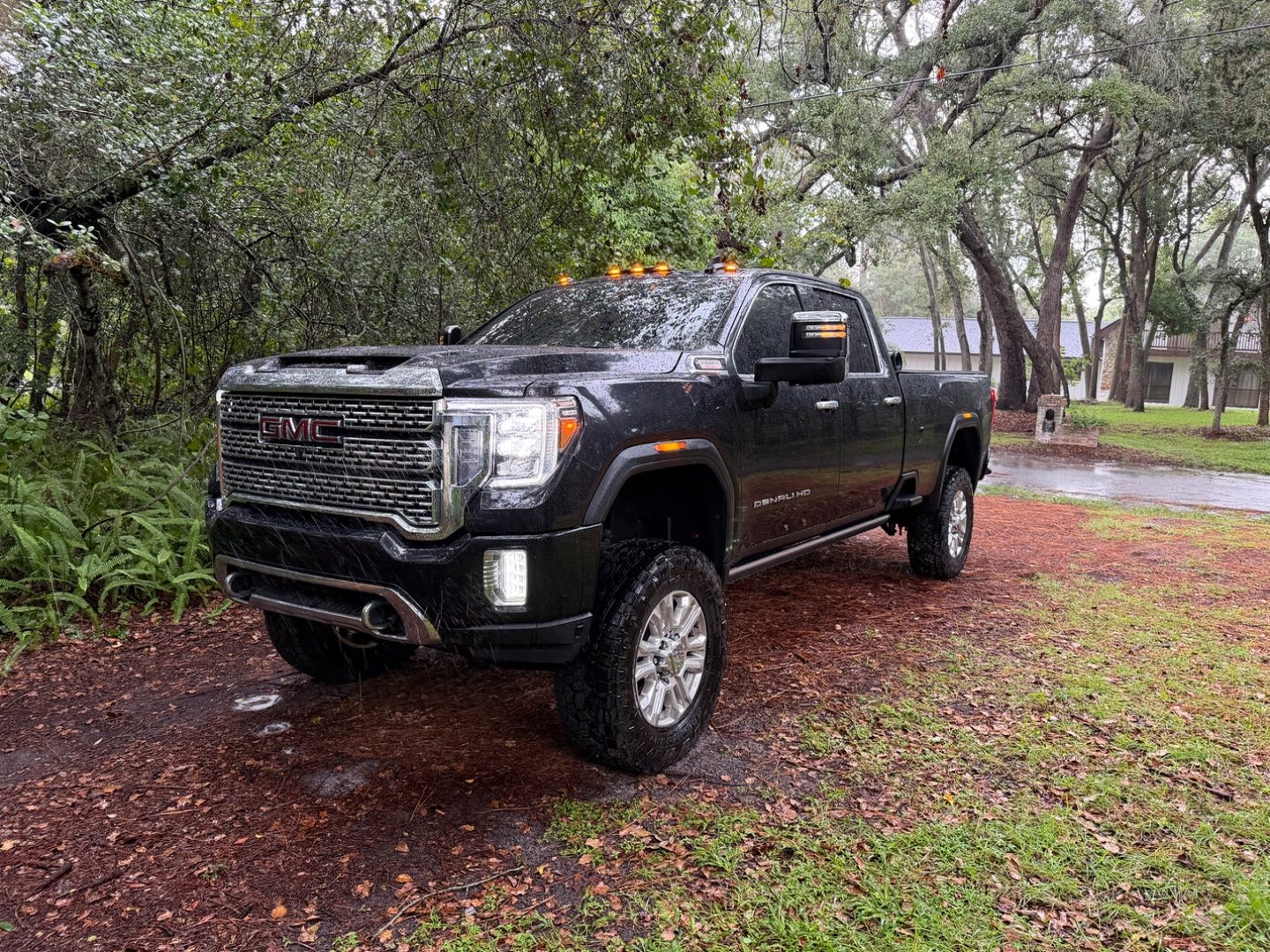 The same Sierra 2500HD Denali after a 5-inch suspension lift on 37-inch tires